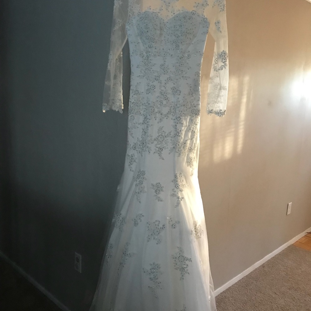 White lace prom dress.